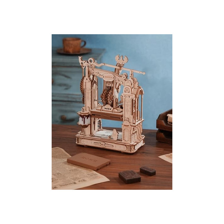 RoboTime 3D dřevěné mechanické puzzle Tiskařský lis