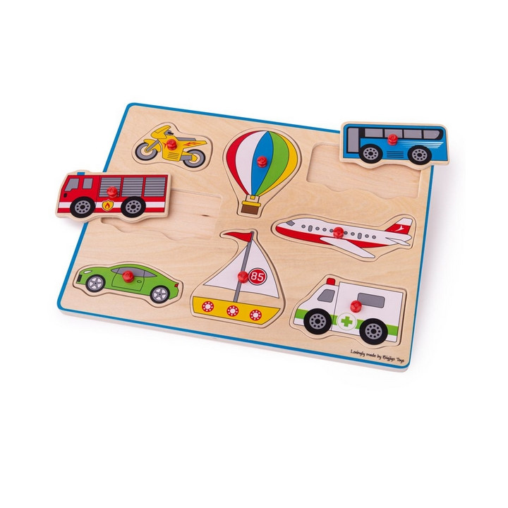 Bigjigs Toys Vkládací puzzle dopravní prostředky