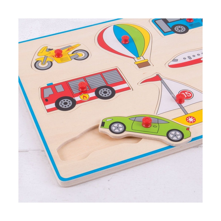 Bigjigs Toys Vkládací puzzle dopravní prostředky