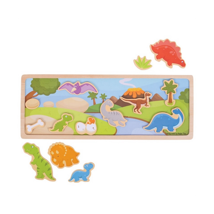 Bigjigs Toys magnetické puzzle dinosauři
