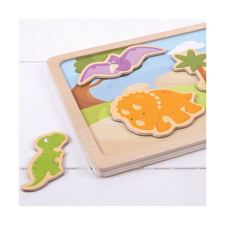 Bigjigs Toys magnetické puzzle dinosauři