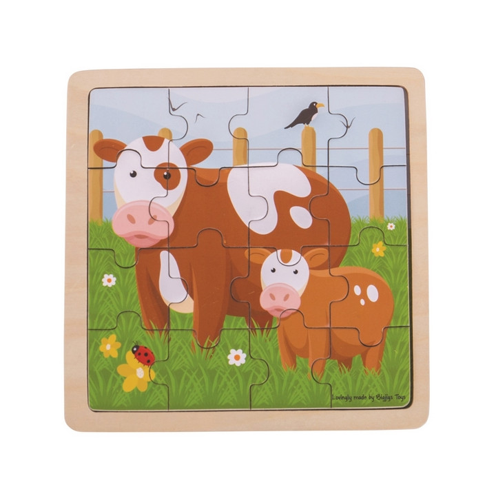 Bigjigs Toys puzzle - Kravička s telátkem