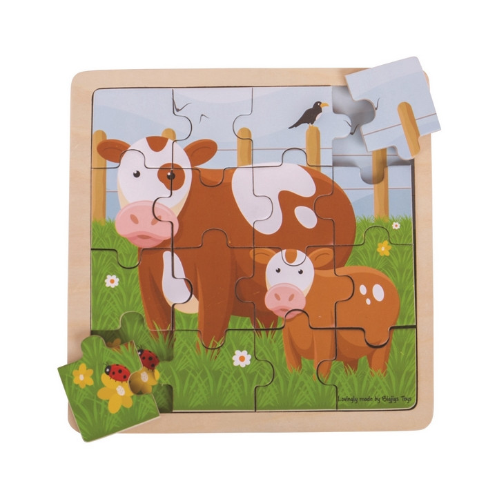 Bigjigs Toys puzzle - Kravička s telátkem