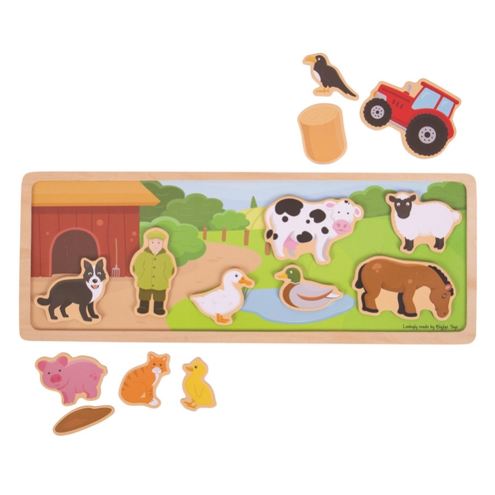 Bigjigs Toys magnetické puzzle farma