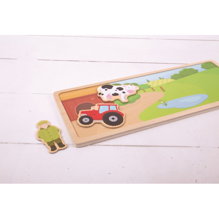 Bigjigs Toys magnetické puzzle farma