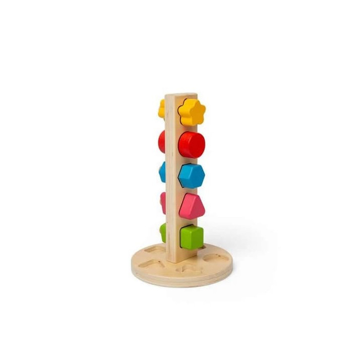 Bigjigs Toys Dřevěná věž s maticemi a šrouby