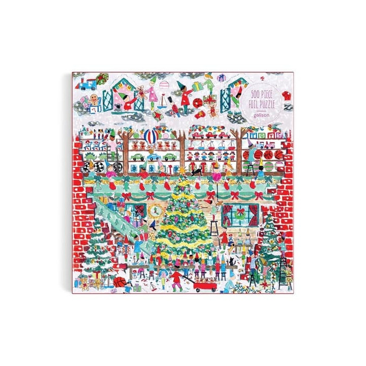 Galison Fóliové puzzle Michael Storrings Vánoční dílna hraček 500 dílků