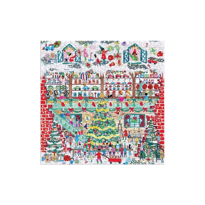 Galison Fóliové puzzle Michael Storrings Vánoční dílna hraček 500 dílků