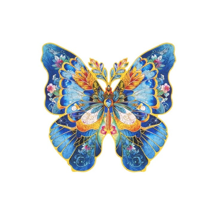 RoboTime Dřevěné puzzle Motýl Morpho Helena