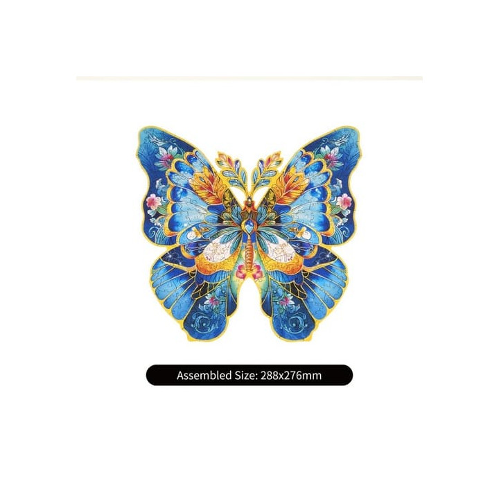 RoboTime Dřevěné puzzle Motýl Morpho Helena