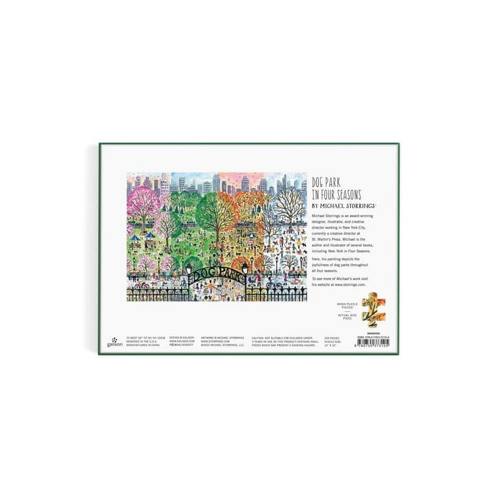 Galison Dřevěné puzzle Psí park 4 roční období 250 dílků