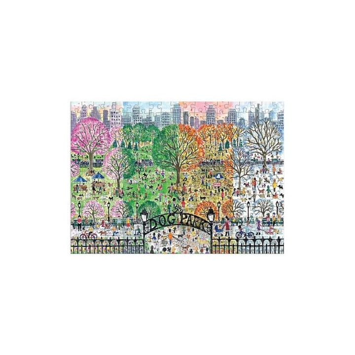Galison Dřevěné puzzle Psí park 4 roční období 250 dílků