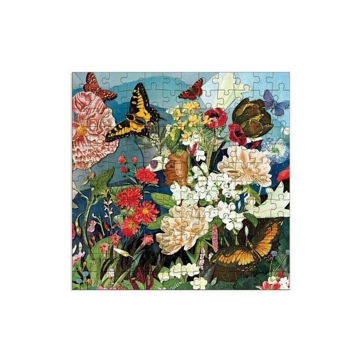 Galison Dřevěné puzzle zahrada motýlů 144 dílků