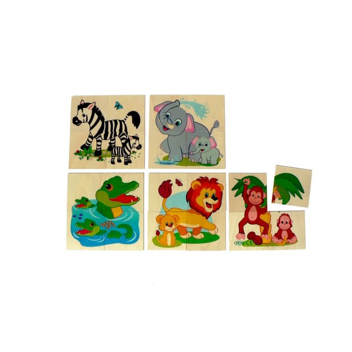 Hess Dřevěné puzzle Zvířata džungle
