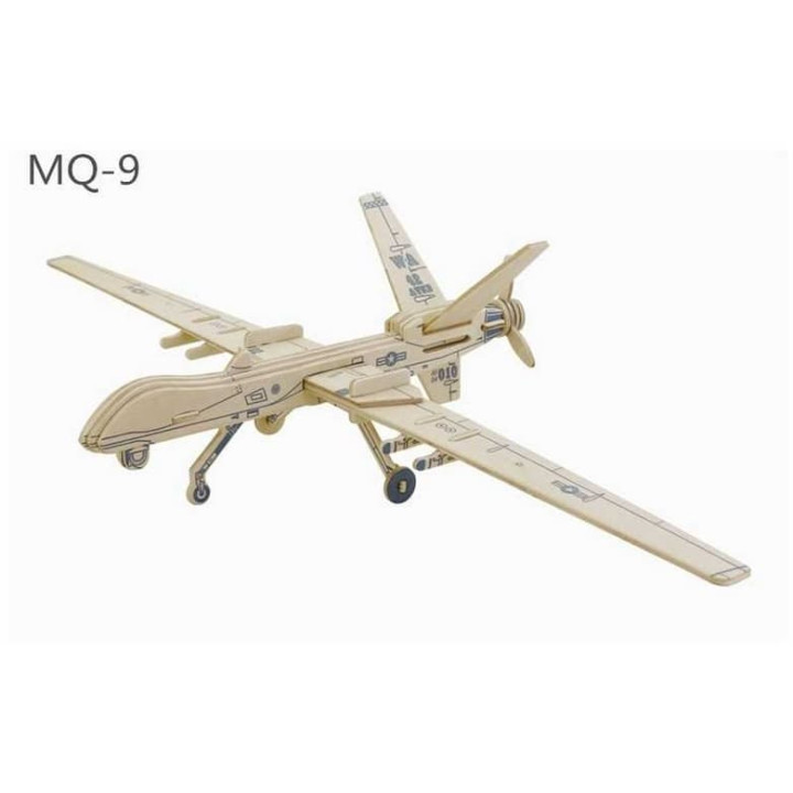 RoboTime Dřevěná skládačka americký dron MQ9