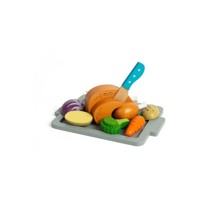Bigjigs Toys Sada Pečené kuře se zeleninou