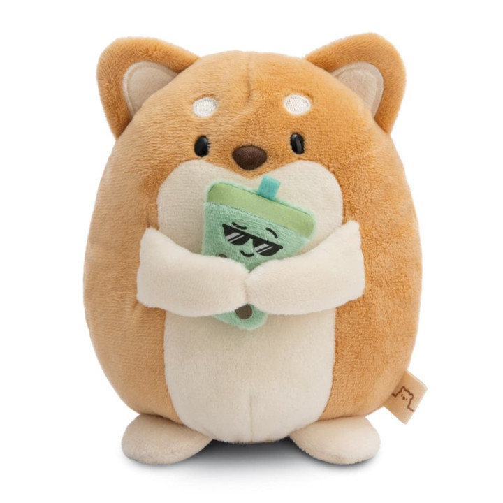 NICI plyš MyMochi Pejsek Hiro 16cm s bubble tea v dárkovém balení,11x12x6,5cm