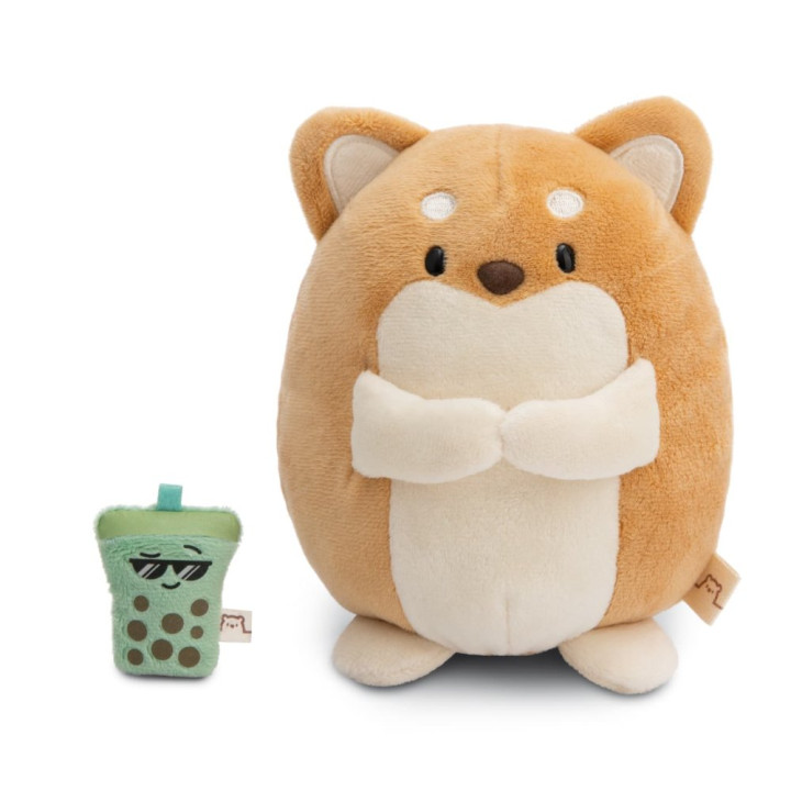 NICI plyš MyMochi Pejsek Hiro 16cm s bubble tea v dárkovém balení,11x12x6,5cm