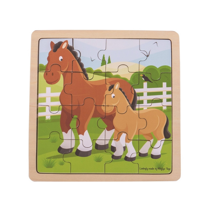 Bigjigs Toys puzzle - Kůň s hříbátkem