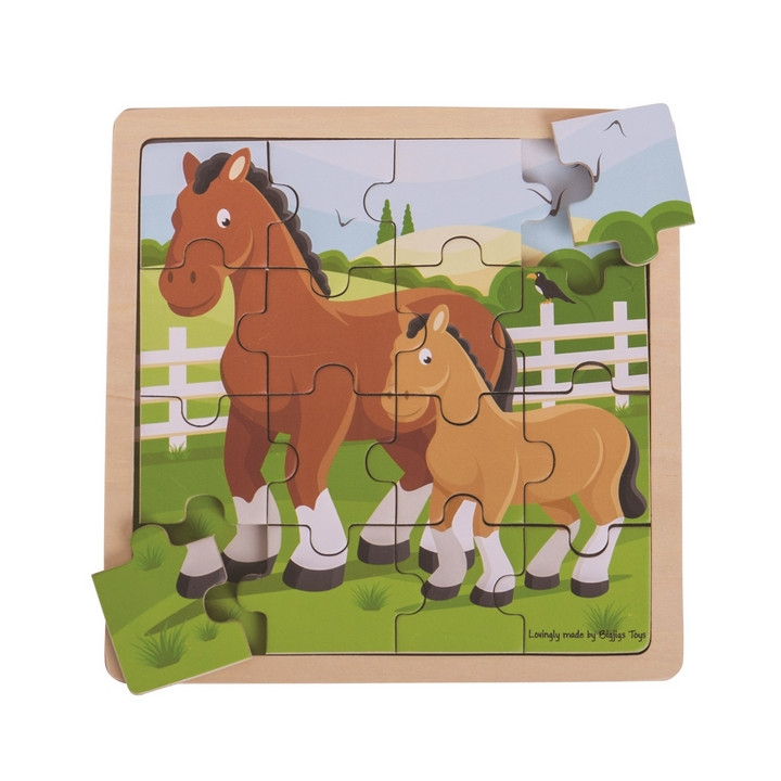 Bigjigs Toys puzzle - Kůň s hříbátkem
