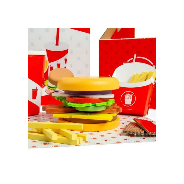 Bigjigs Toys Sada Burger a hranolky