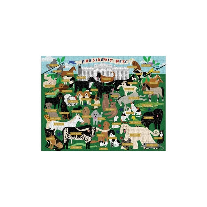 Galison Puzzle Prezidentští mazlíčci 2000 dílků