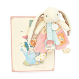 Doudou Dárková sada Hračka s úchytem na dudlík Králíček Ciboulette 19 cm