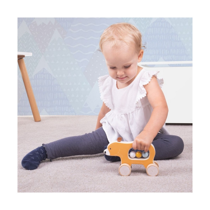 Bigjigs Toys Medvídek na kolečkách