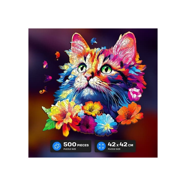 EscapeWelt Dřevěné puzzle Kočka 500 dílků