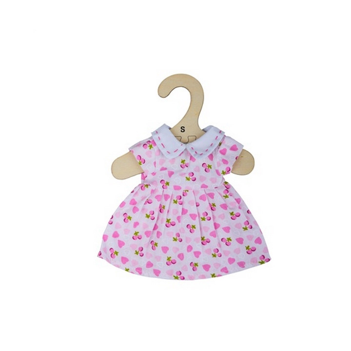 Bigjigs Toys Růžové šaty se srdíčky pro panenku 28 cm