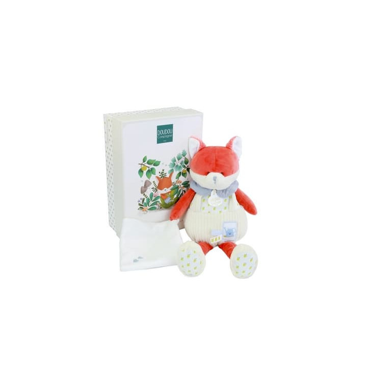 Doudou Dárková sada Plyšová liška Romarin s dečkou 28 cm