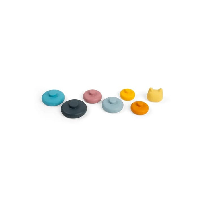 Bigjigs Toys Silikonová stohovací věž Kočka