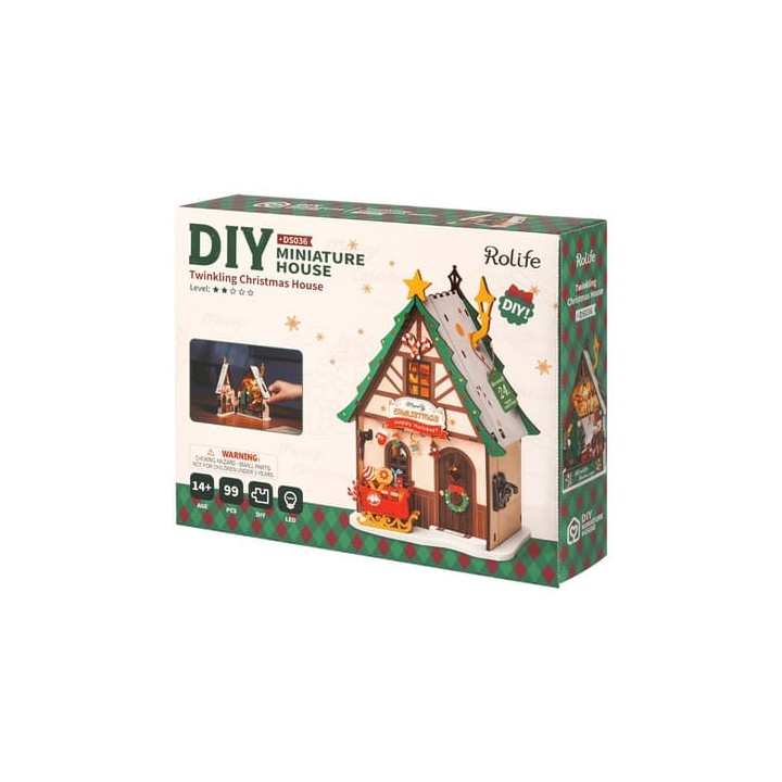 RoboTime Miniatura domečku Svítící vánoční dům
