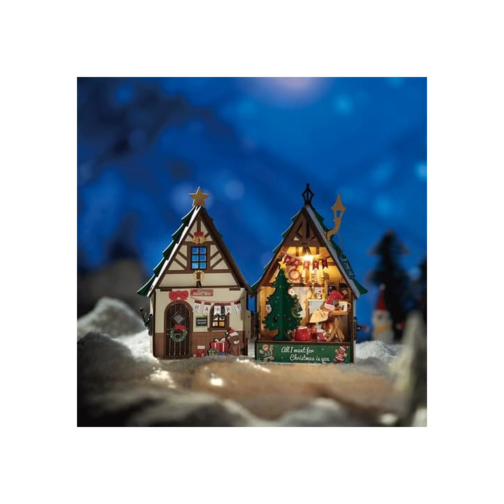 RoboTime Miniatura domečku Svítící vánoční dům
