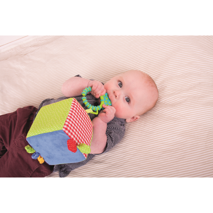 Bigjigs Baby Textilní aktivní kostka