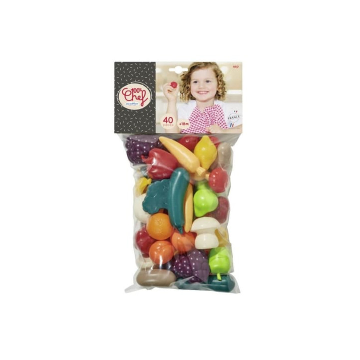 Zelenina a ovoce různé druhy, 40 ks