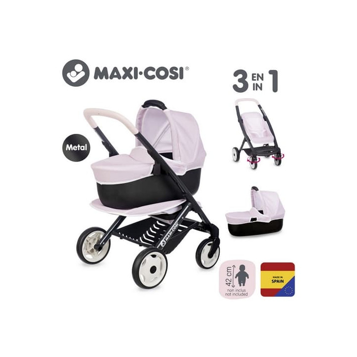 Kombinovaný kočárek Maxi Cosi pro panenky světle růžový