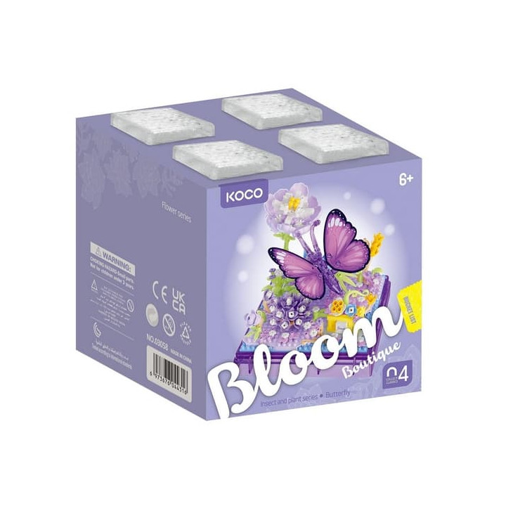 Stavebnice mini KOCO Motýlek plast 471ks v krabičce 11x12x11cm