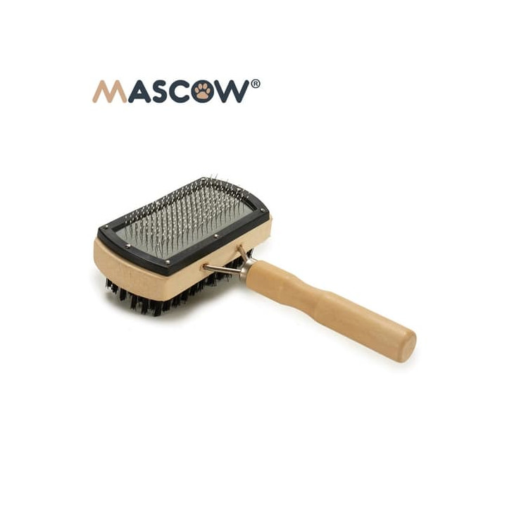 Dvojitý kartáč pro domácí mazlíčky s válečkovou rukojetí