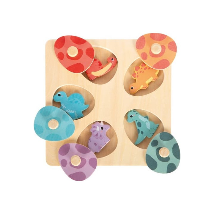 small foot Dřevěné paměťové puzzle Dino