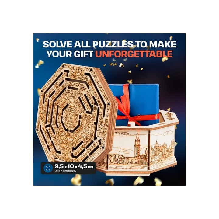 EscapeWelt Dřevěný hlavolam Secret Maze Box