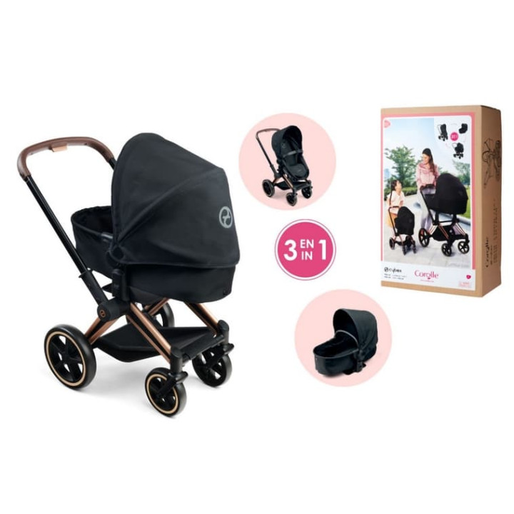 Kočárek Cybex Black 3 v1 pro panenky 36-42 cm