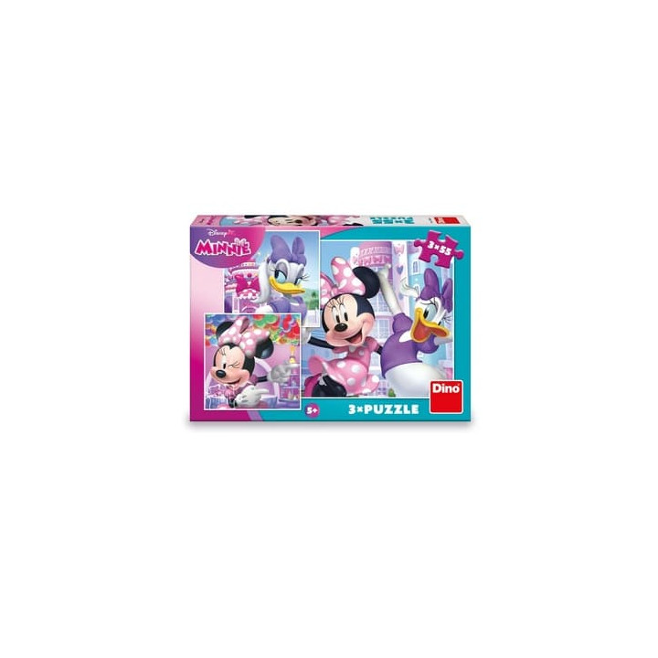 Puzzle Minnie a Daisy 3x55 dílků