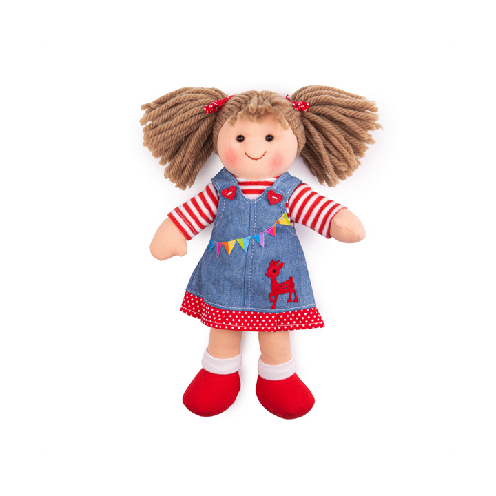 Bigjigs Toys Látková panenka Hattie 28 cm