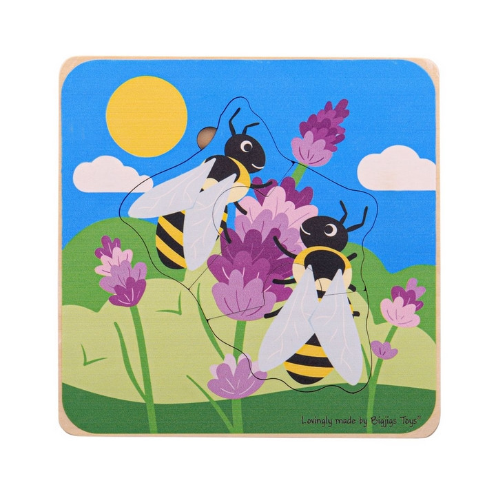 Bigjigs Toys Vkládací puzzle životní cykly včely