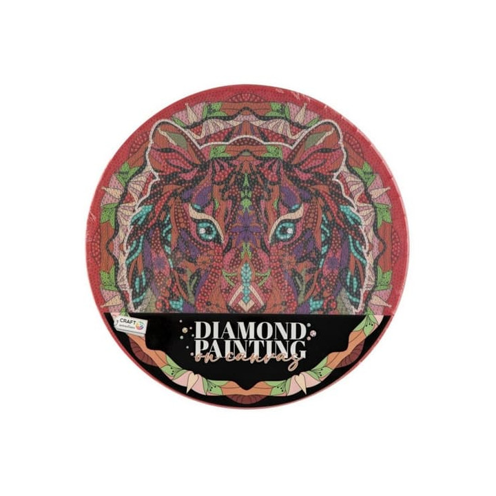 Diamantové malování mandala - lev průměr 30cm