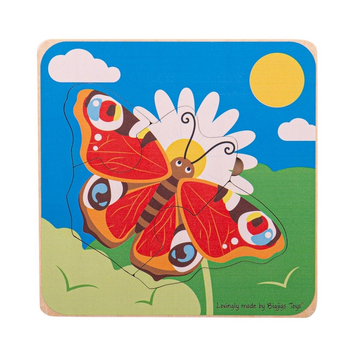Bigjigs Toys Vkládací puzzle životní cykly motýla