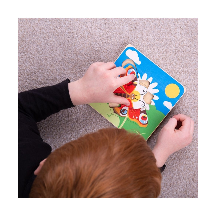 Bigjigs Toys Vkládací puzzle životní cykly motýla