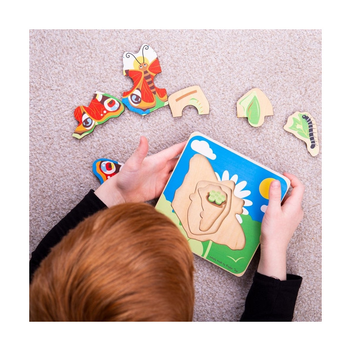 Bigjigs Toys Vkládací puzzle životní cykly motýla