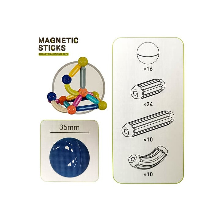 Magnetická stavebnice 60 ks